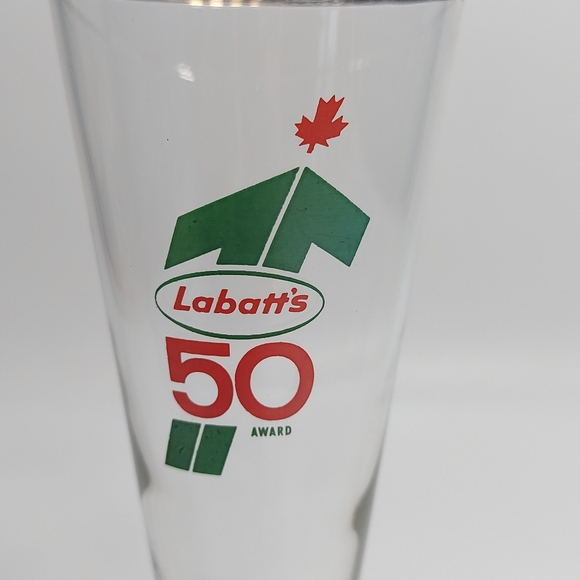 Vintage Rare Labatt's 50 Logo Award Pilsner Style Footed Glass - Picture 3 of 7